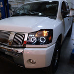 Spec-D 04-15 Nissan Titan Halo Projector Headlights Black/Smoked