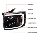 Spec-D 07-13 Silverado 2500HD/3500HD C-Bar Headlights Jet Black/Clear