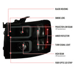 Spec-D 07-13 Chevy Silverado Projector Headlights LED Bar Smoked