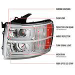 Spec-D 07-14 Silverado 2500HD 3500HD Headlights LED Bar Chrome