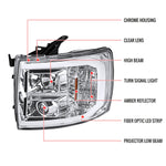 Spec-D 07-13 Silverado Headlights LED C-Bar Projector Chrome/Clear