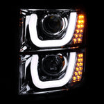 Spec-D 14-16 Silverado U-Bar LED Projector Headlights Chrome