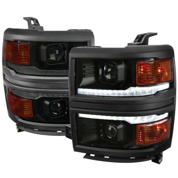 Spec-D 14-15 Silverado 1500 Sequential Headlights Black/Smoked