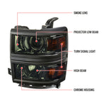 Spec-D 14-15 Chevy Silverado Projector Headlights Black/Smoked