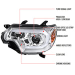Spec-D 12-15 Toyota Tacoma Projector Headlights Chrome