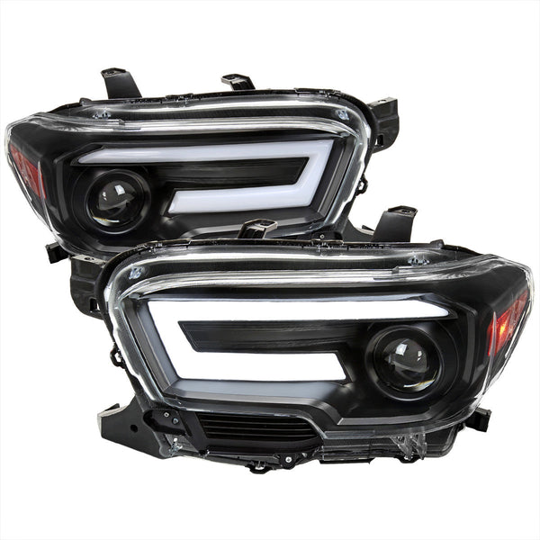 Spec-D 16-23 Toyota Tacoma Headlights Switchback SEQ Matte Black