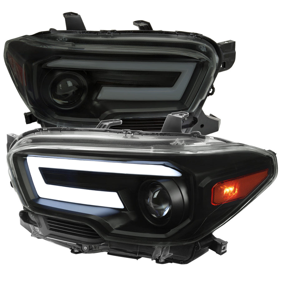 Spec-D 16-21 Tacoma Pro Headlights SEQ LED Black Smoked