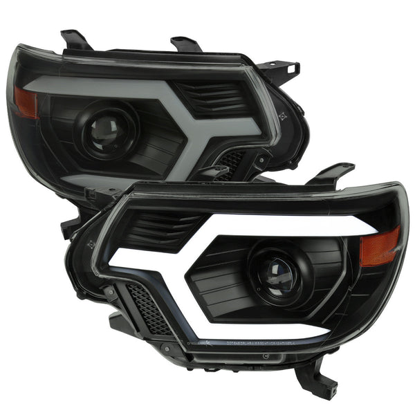 Spec-D 12-15 Tacoma Sequential Bar LED Headlights Smoked