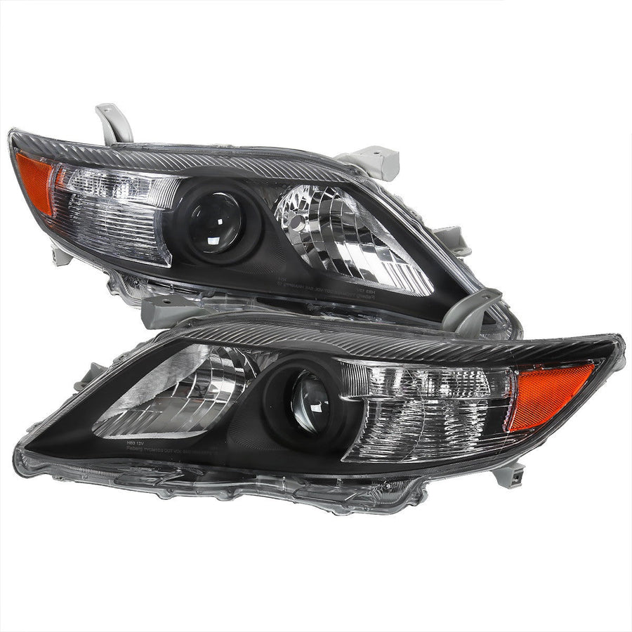 Spec-D 10-11 Toyota Camry Headlights Projector Matte Black/Clear Amber