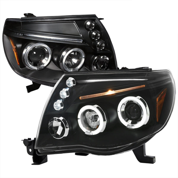 Spec-D 05-11 Toyota Tacoma Halo Projector Headlights Black