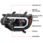 Spec-D 12-15 Toyota Tacoma Pro Headlights LED Bar Black