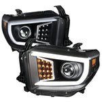 Spec-D 14-21 Tundra LED Bar Turnk signal Headlights Black