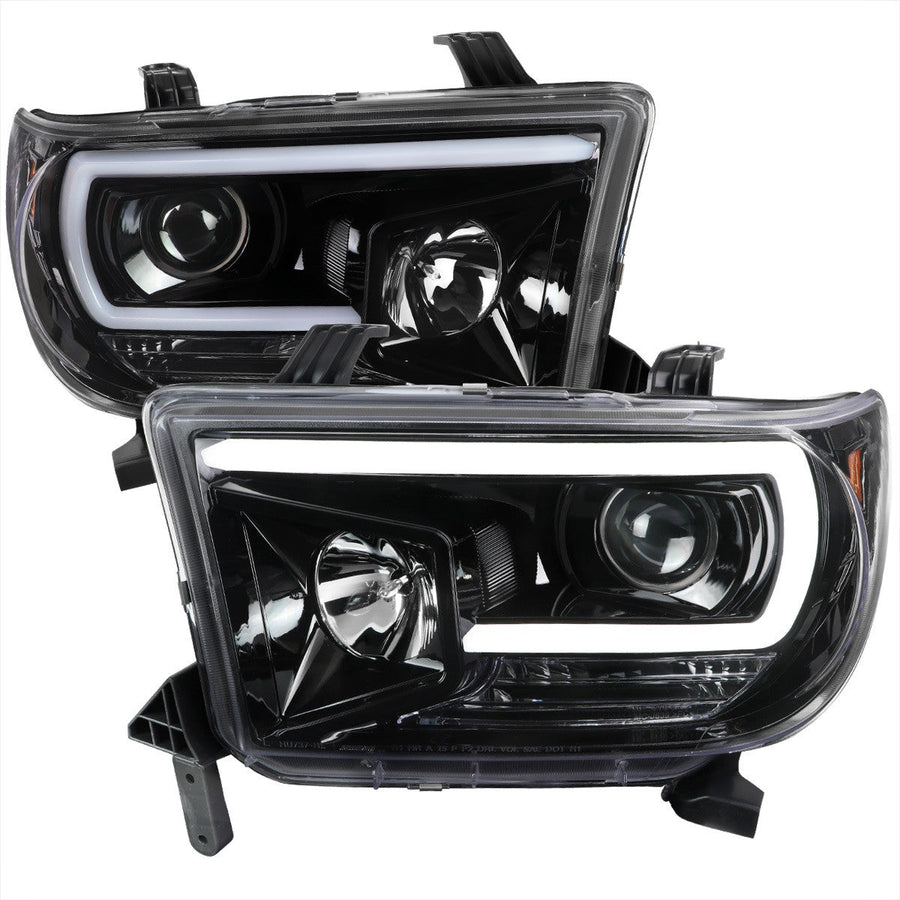 Spec-D 07-13 Tundra/08-17 Sequoia Headlights LED C-Bar Black