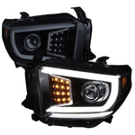 Spec-D 14-21 Tundra Projector Headlights LED C-Bar Black/Smoke