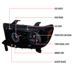Spec-D 07-13 Tundra Projector Headlights LED Strip Black/Smoked