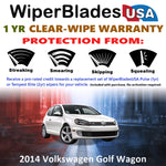 2014 Volkswagen Golf (Wagon) Wiper Blades Set w/1yr Warranty (Set of 3) w/Rear