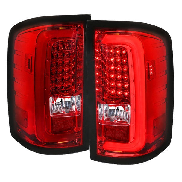 Spec-D 14-16 GMC Sierra LED Tail Lights Red