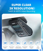 Dash Cam A119 V3 2K 2560X1440P Quad HD+ 60FPS Front Car Dash Camera, 5MP STARVIS Sensor, 140-Degree Wide Angle, GPS Included, Buffered Parking Mode, True HDR, Motion Detection, Time Lapse