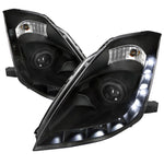 Spec-D 06-09 Nissan 350Z Projector Headlights LED Strip Black/Clear