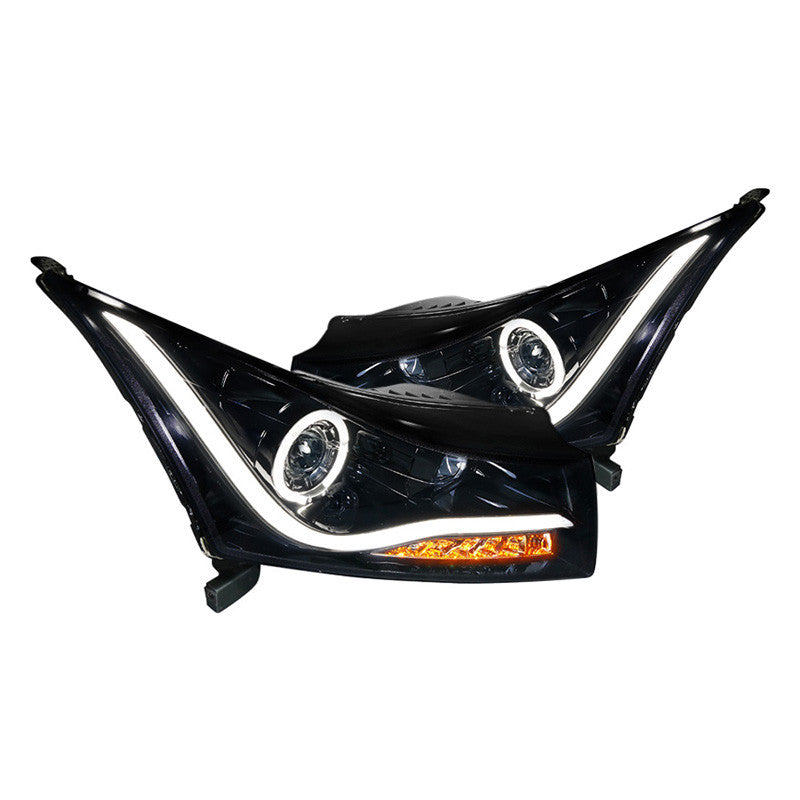Spec-D 11-14 Chevy Cruze Projector Glossy Black Headlights