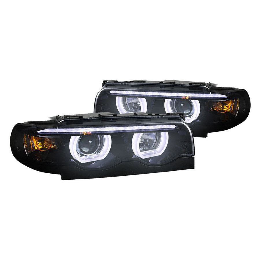 Spec-D 95-01 BMW E38 7 Series Halo Projector Headlights Smoked