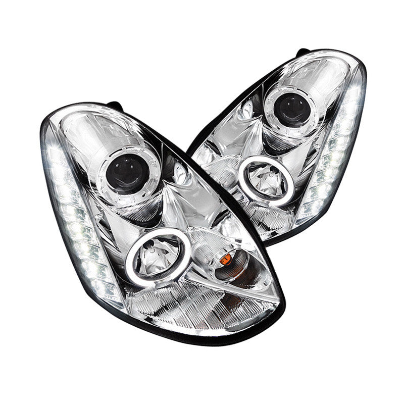 Spec-D 05-06 Infiniti G35 Sedan Projector Halo Headlights Chrome/Clear