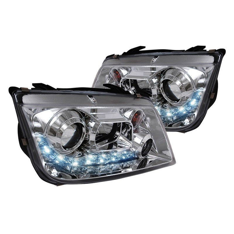 Spec-D 99-05 VW Jetta Mk4 Headlights Halo Projector LED Strip Chrome