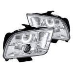 Spec-D 05-09 Ford Mustang Halo Projector Headlights Chrome