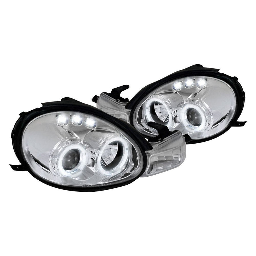 Spec-D 00-02 Dodge Neon Halo Projector Headlights Chrome