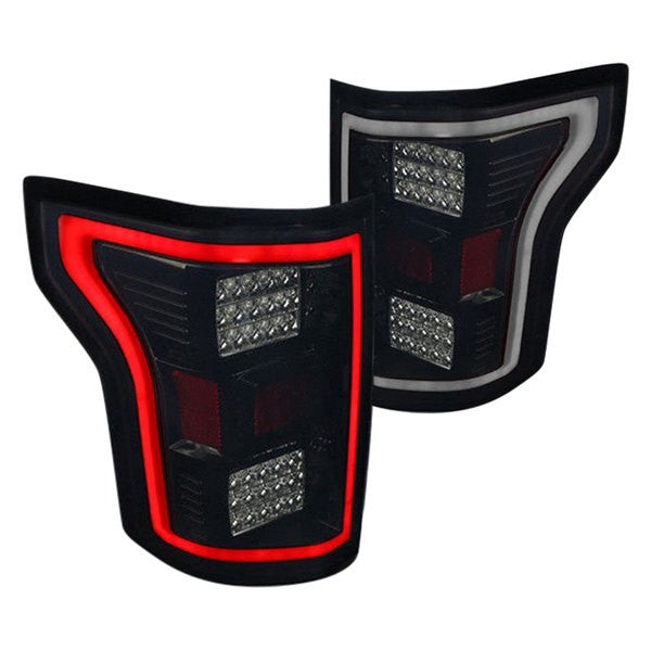 Spec-D 15-17 Ford F-150 LED Tail Lights Glossy Black/Smoked