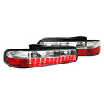 Spec-D 89-94 Nissan 240Sx S13 LED Tail Lights Chrome/Red