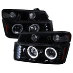 Spec-D 04-12 Chevy Colorado Halo Projector Headlights Black/Smoked