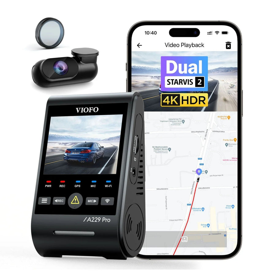 VIOFO A229 Pro 2-Channel 4K HDR Sony STARVIS 2 Front and Rear Dash Cam by BlackboxMyCar