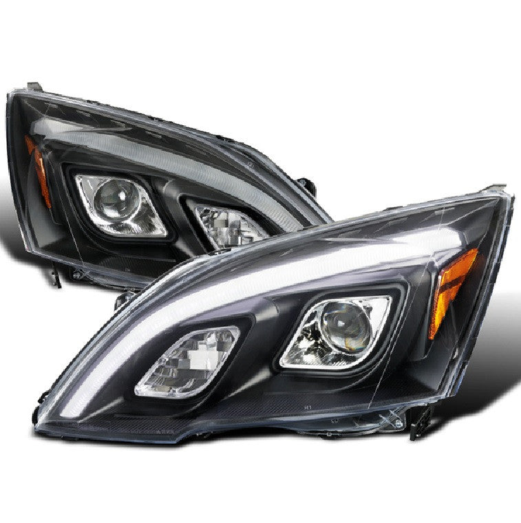 Spec-D 07-11 Honda CR-V LED Bar Projector Headlights Black