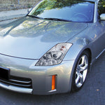 Spec-D 06-09 Nissan 350Z Headlights Projector LED Strip Matte Black