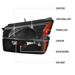 Spec-D 02-06 Avalanche 1500 2500 Headlights Bumper Lights Black
