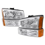 Spec-D 02-06 Silverado/Avalanche Headlights w/ Bumper Lights Chrome.