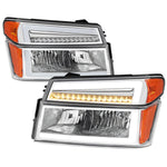 Spec-D 04-12 Colorado/Canyon Headlights LED Bar SEQ Chrome/Clear