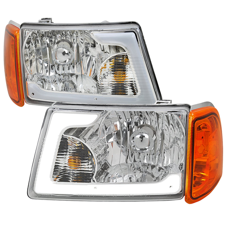 Spec-D 01-11 Ranger Headlights OEM Style/Amber Corner Lamp Chrome