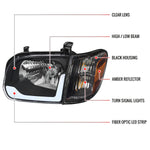 Spec-D 05-06 Tundra/05-07 Sequoia Headlights OEM style Black/Amber