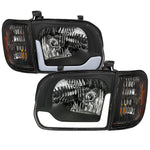 Spec-D 05-06 Tundra/05-07 Sequoia Headlights OEM style Black/Amber