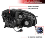 Spec-D 02-04 Nissan Altima Headlights Crystal Matte Black/Clear Amber