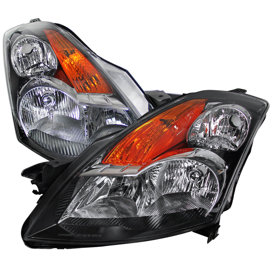 Spec-D 07-09 Nissan Altima 4DR Headlights Amber Reflectors Black