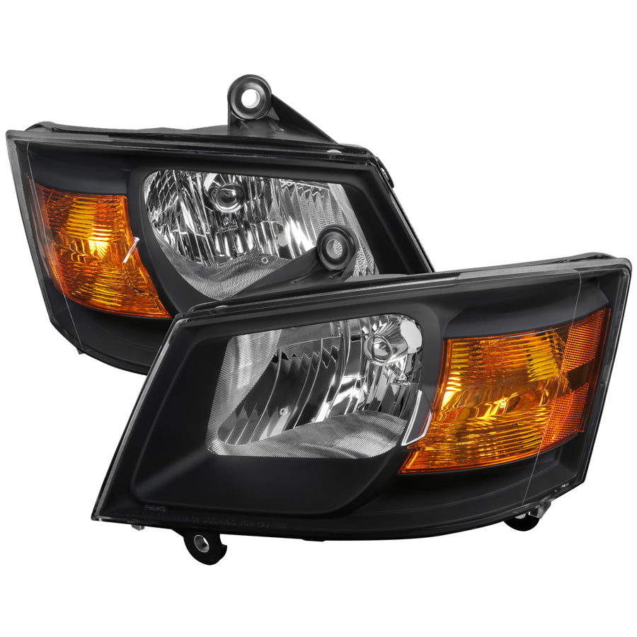 Spec-D 08-10 Dodge Grand Caravan Headlights OEM Style Black/Clear