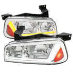 Spec-D 06-10 Dodge Charger SEQ LED Bar Headlights OEM Style Chrome