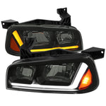 Spec-D 06-10 Dodge Charger SEQ LED Headlights OEM Style Black/Smoked
