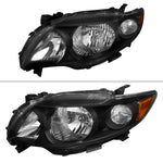 Spec-D 09-10 Corolla Headlights OEM Style Amber Reflectors Black