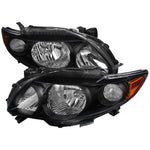 Spec-D 09-10 Corolla Headlights OEM Style Amber Reflectors Black