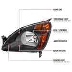 Spec-D 02-04 Honda CR-V Headlights OEM Style Black Amber