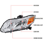 Spec-D 12-13 Civic 2DR/12-15 Civic 4DR Crystal Headlights Chrome